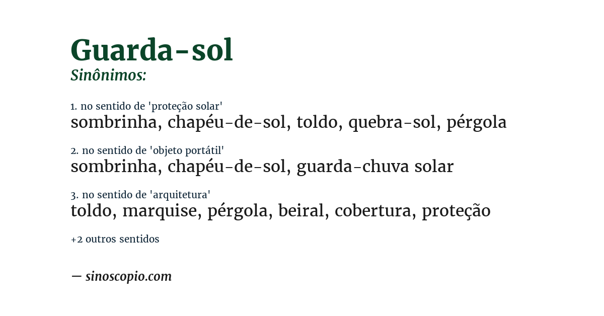 Sinônimo de guarda-sol