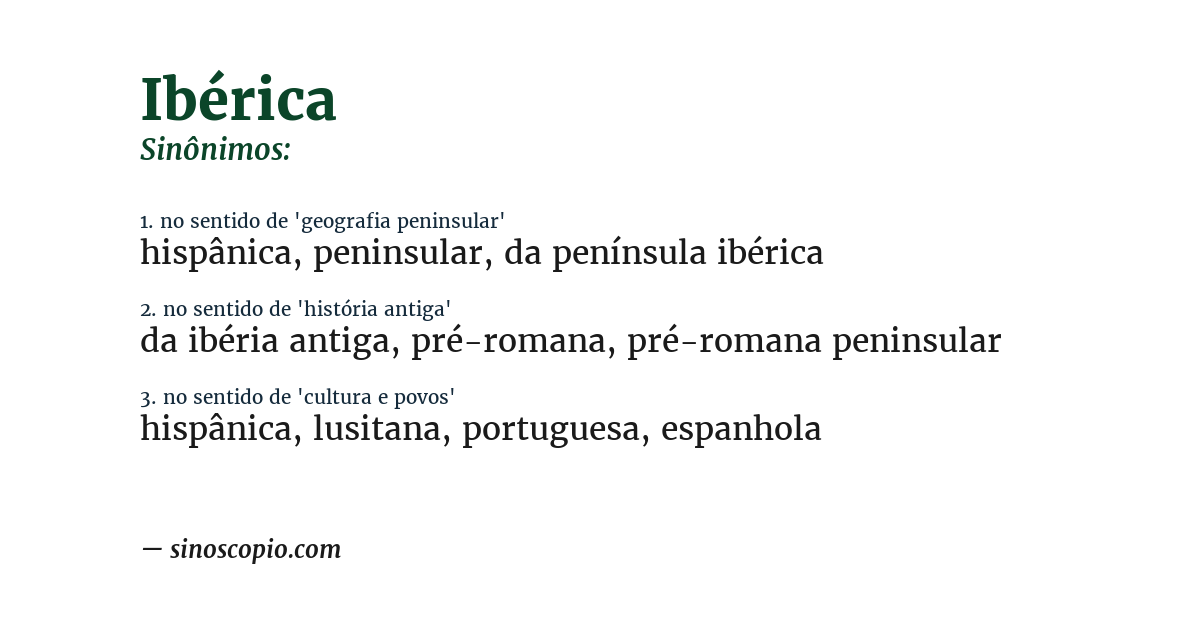Sinônimo de ibérica