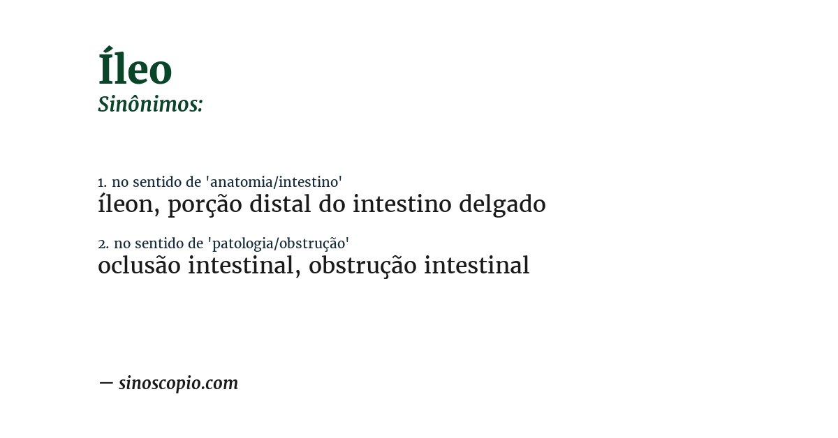 Sinônimo de íleo