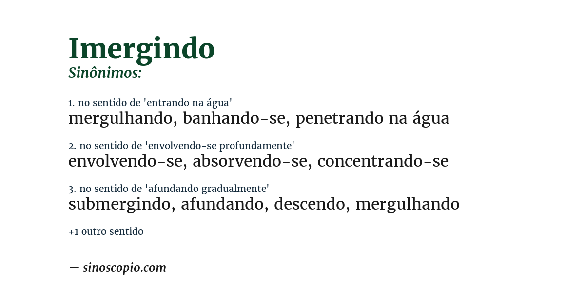 Sinônimo de imergindo