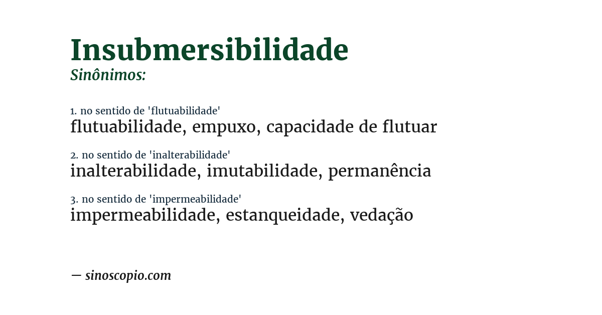 Sinônimo de insubmersibilidade
