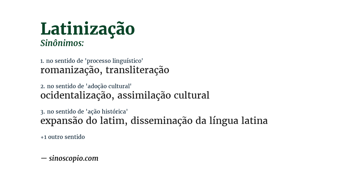 Sinônimo de latinização