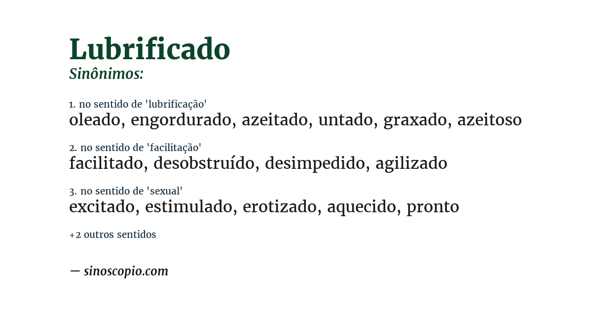 Sinônimo de lubrificado