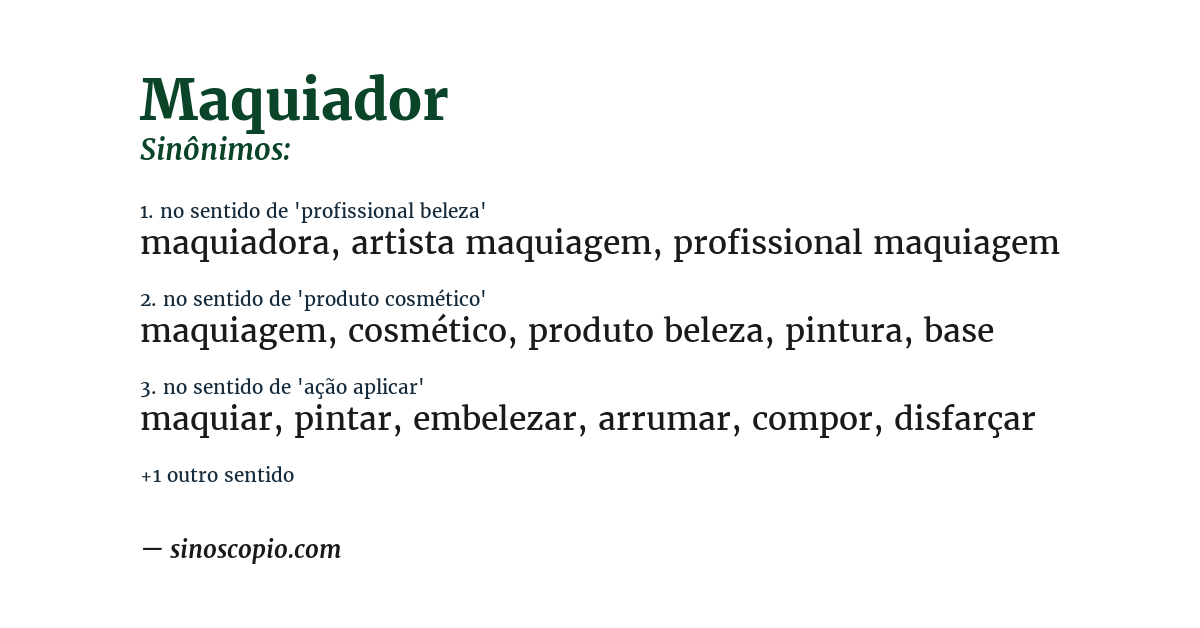 Sinônimo de maquiador