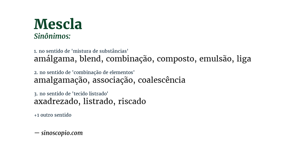 Sinônimo de mescla
