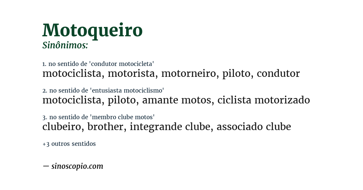 Sinônimo de motoqueiro
