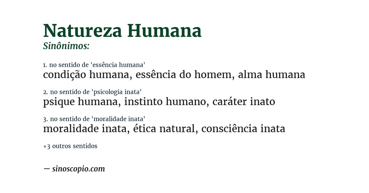 Sinônimo de natureza humana