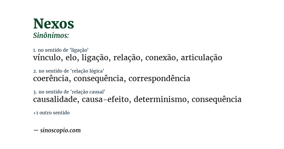 Sinônimo de nexos