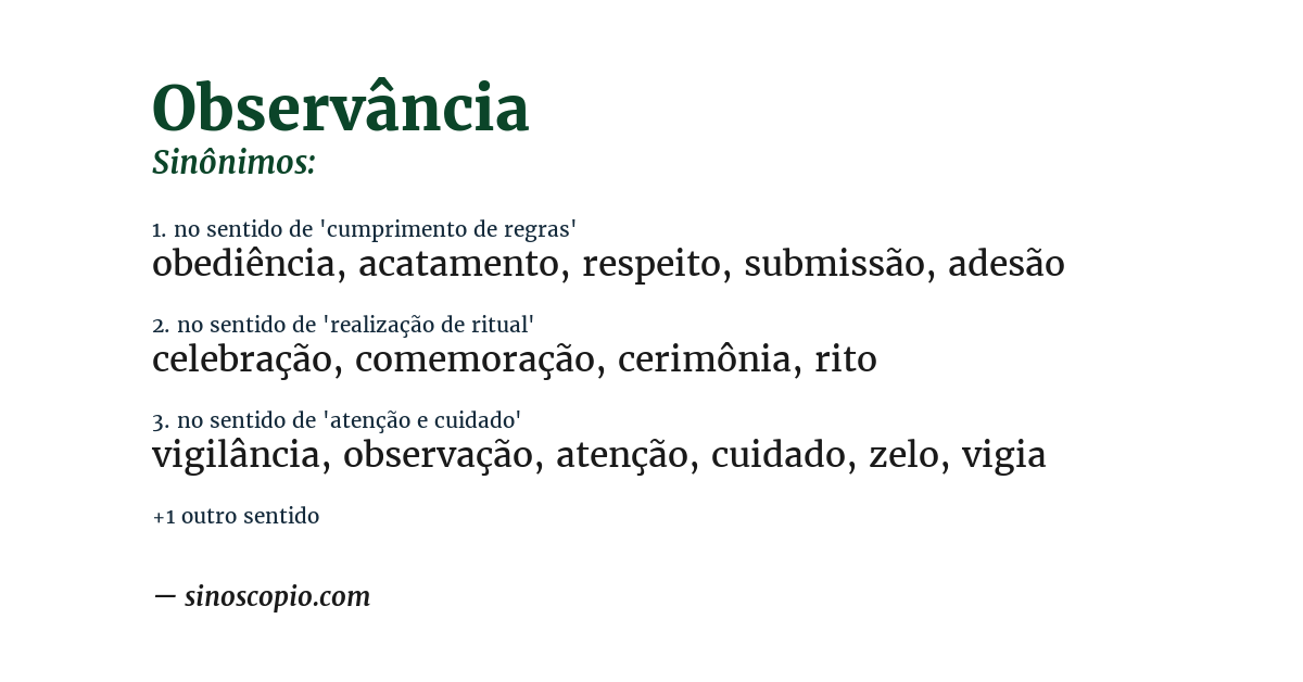 Sinônimo de observância