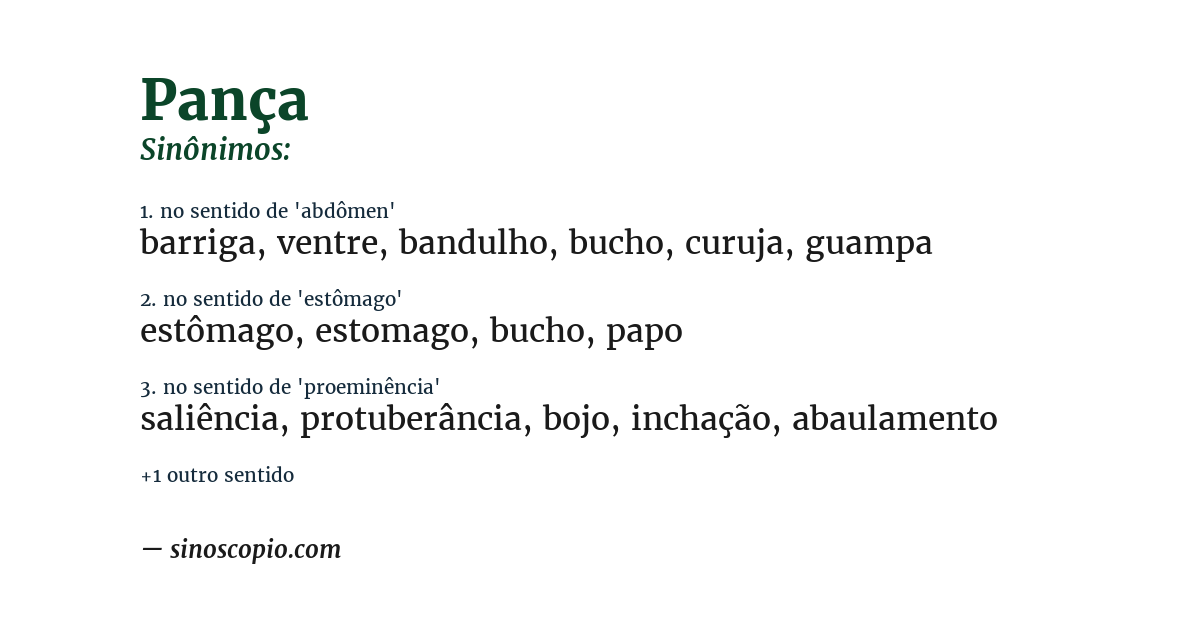 Sinônimo de pança