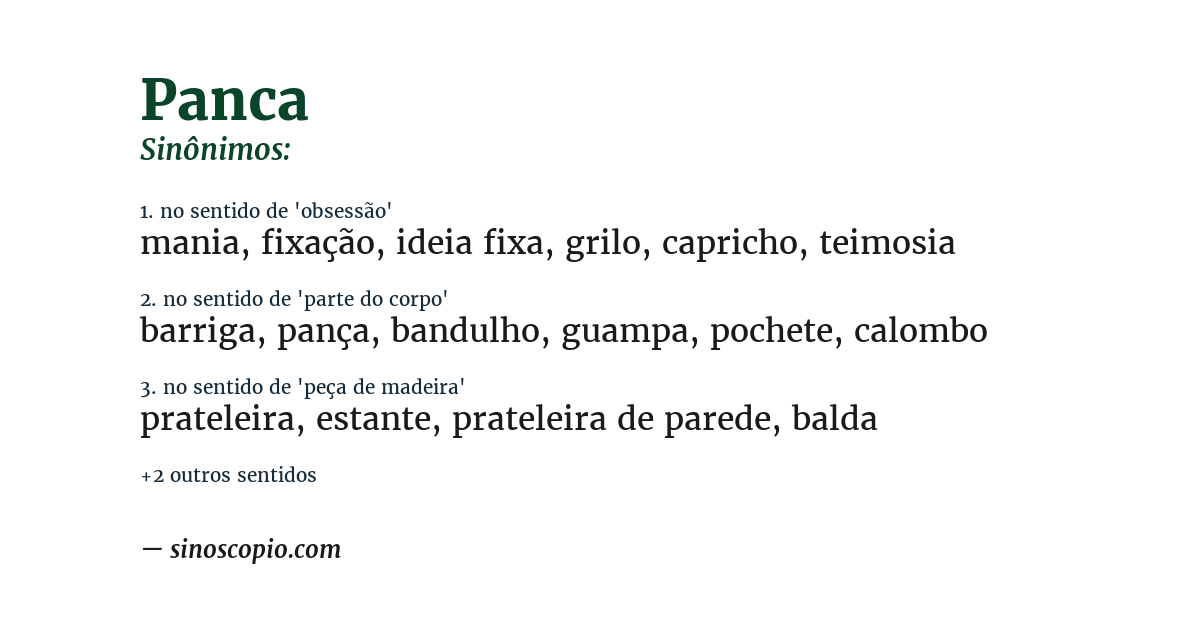 Sinônimo de panca