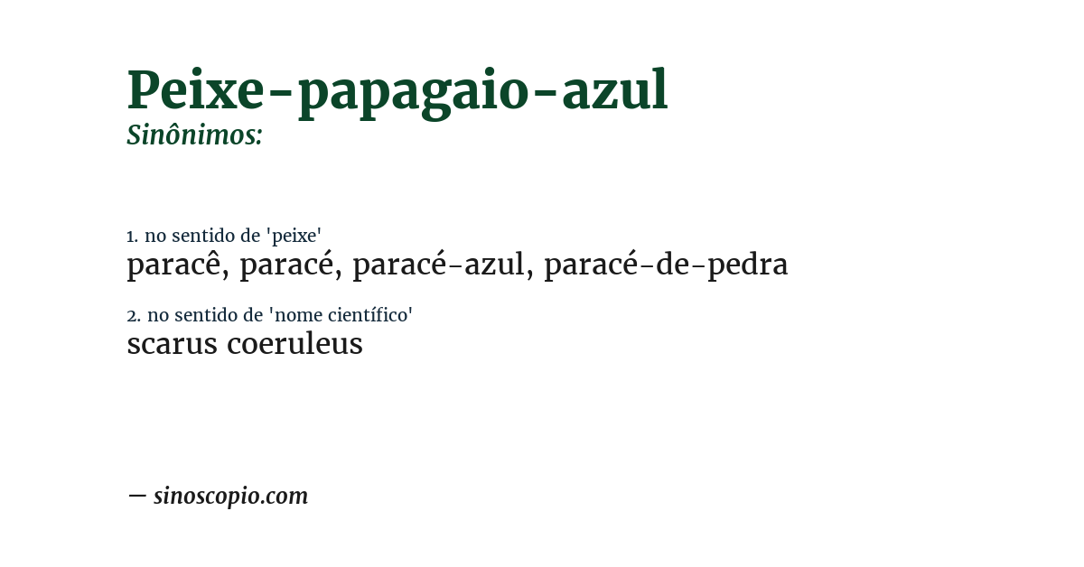 Sinônimo de peixe-papagaio-azul