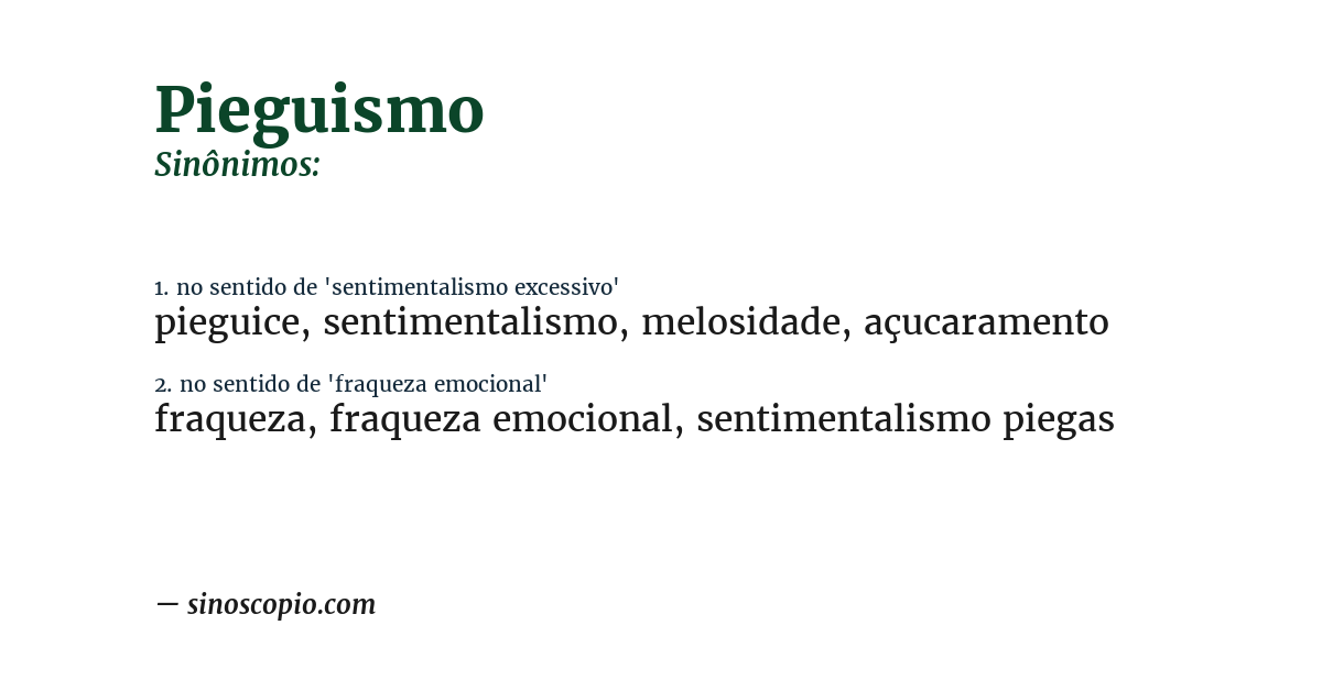 Sinônimo de pieguismo