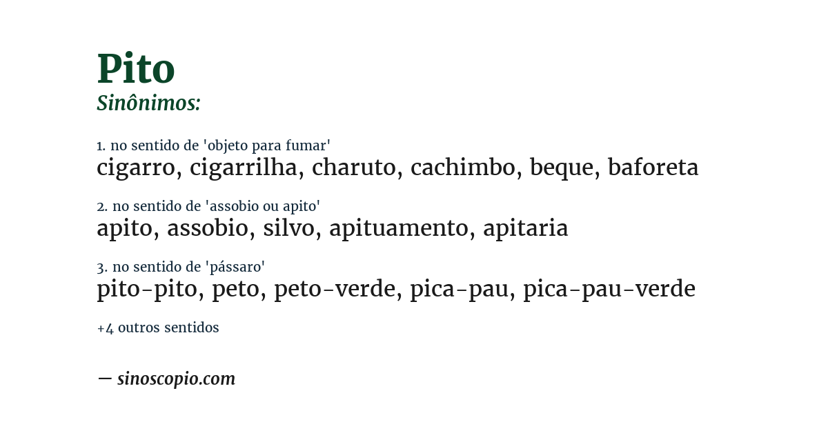 Sinônimo de pito