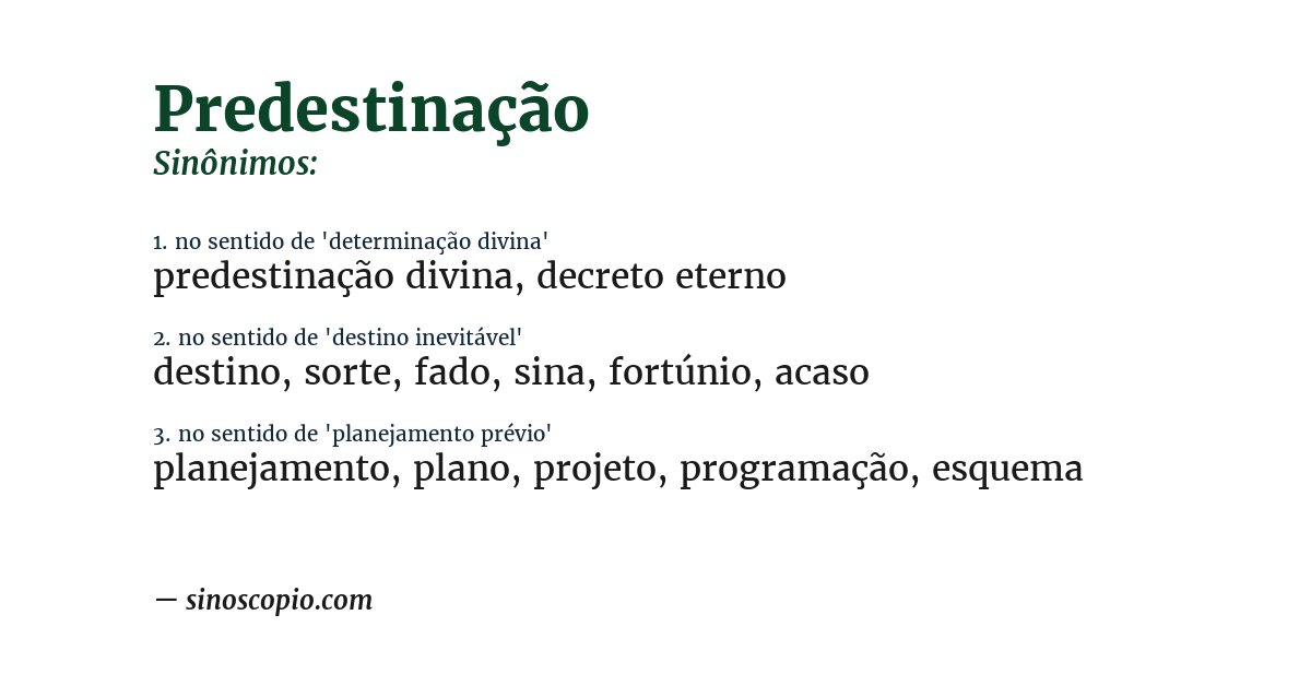 Sinônimo de predestinação