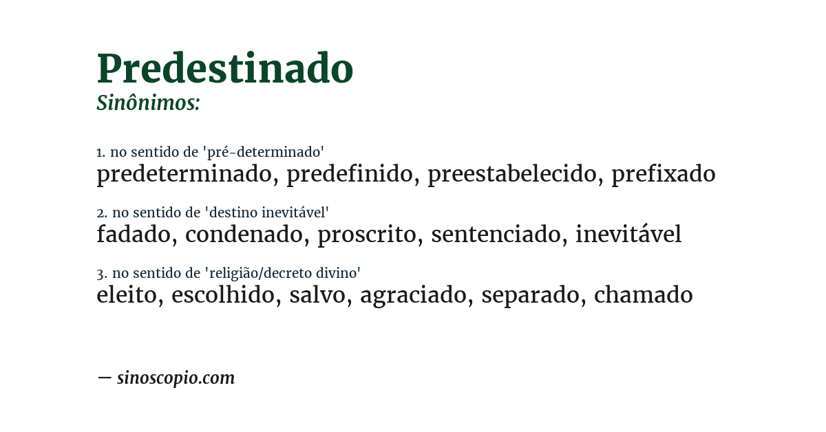 Sinônimo de predestinado