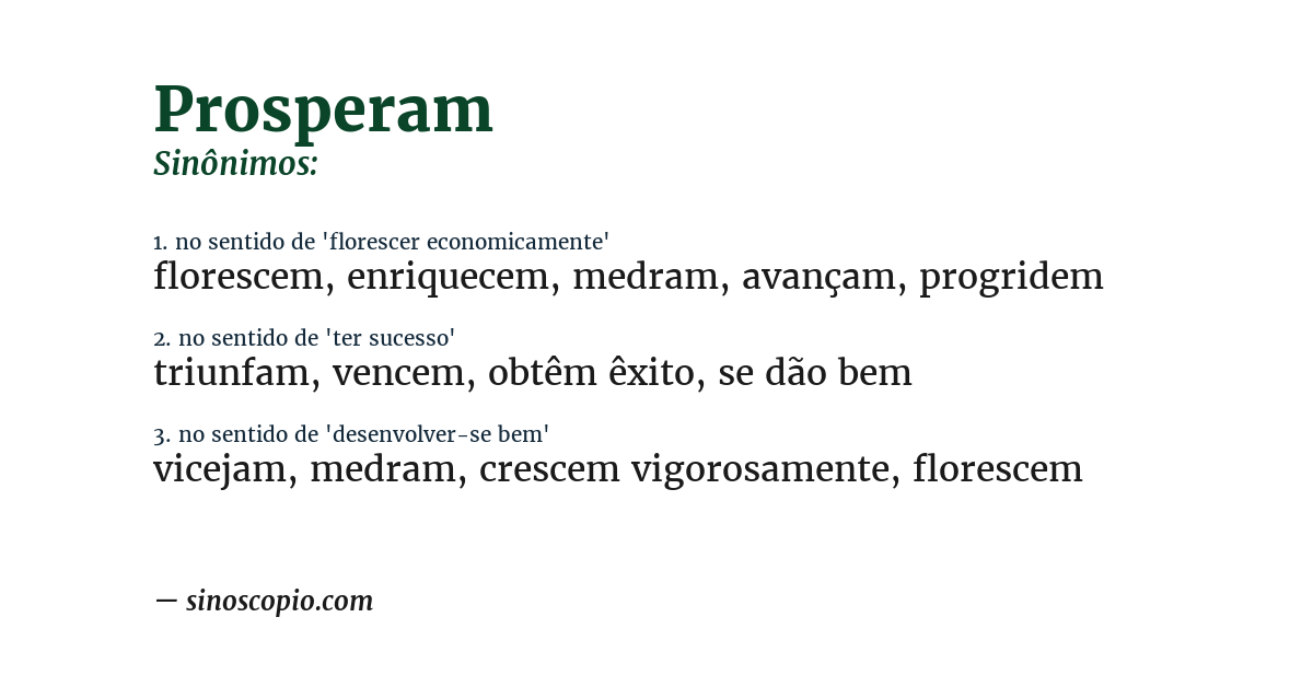 Sinônimo de prosperam