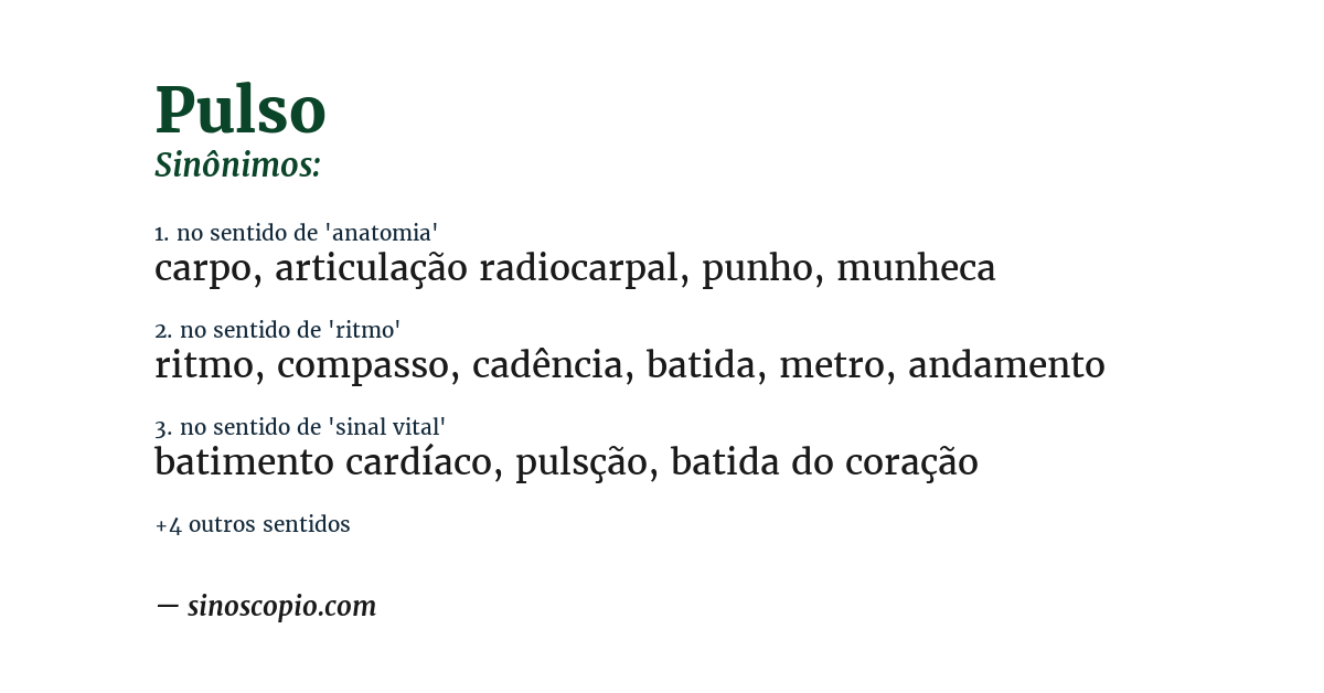 Sinônimo de pulso