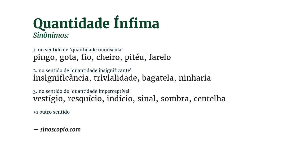 Sinônimo de quantidade ínfima