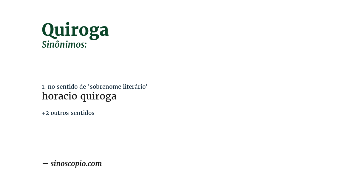 Sinônimo de quiroga