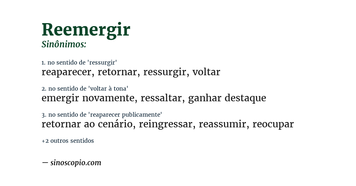 Sinônimo de reemergir
