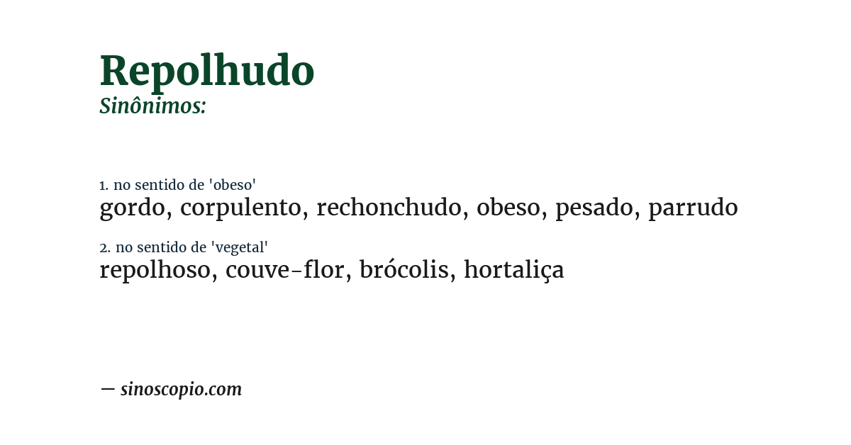 Sinônimo de repolhudo