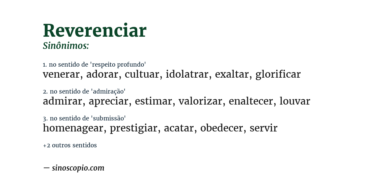 Sinônimo de reverenciar