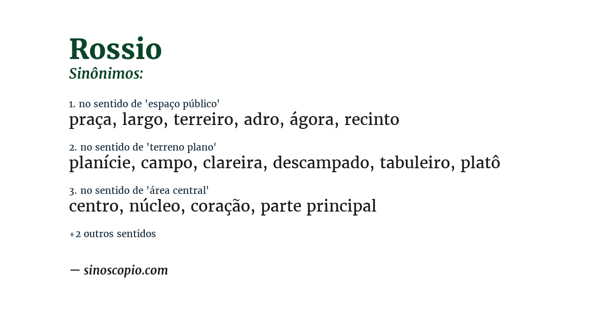 Sinônimo de rossio