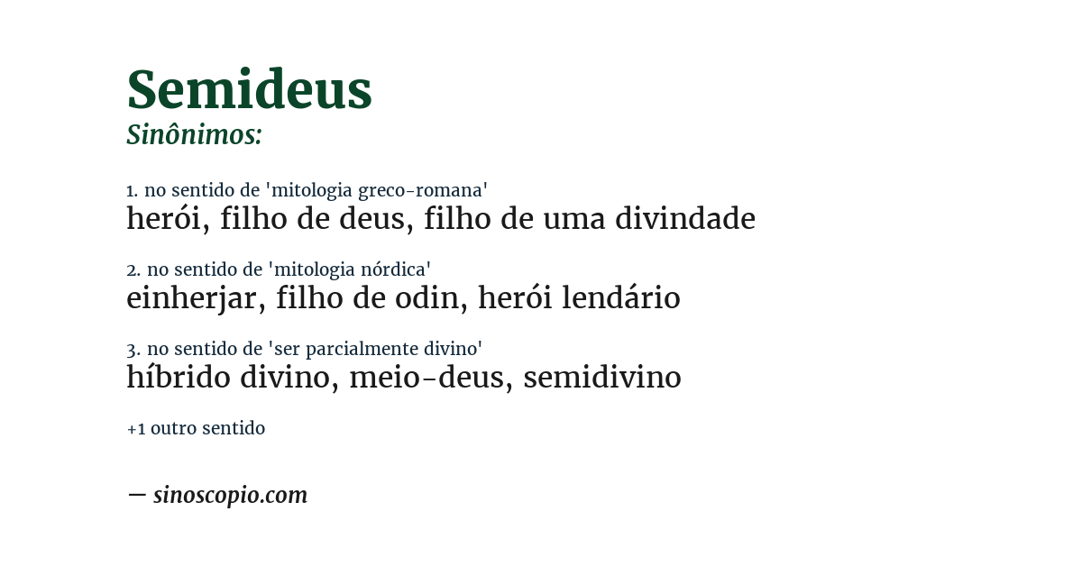 Sinônimo de semideus