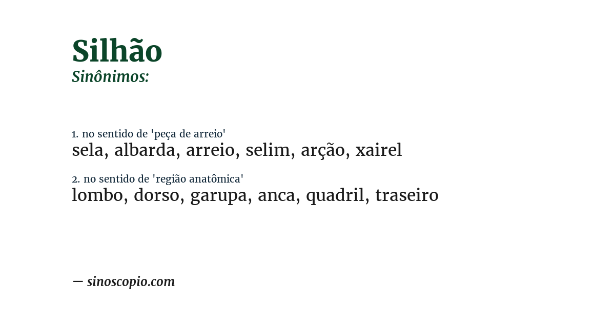 Sinônimo de silhão