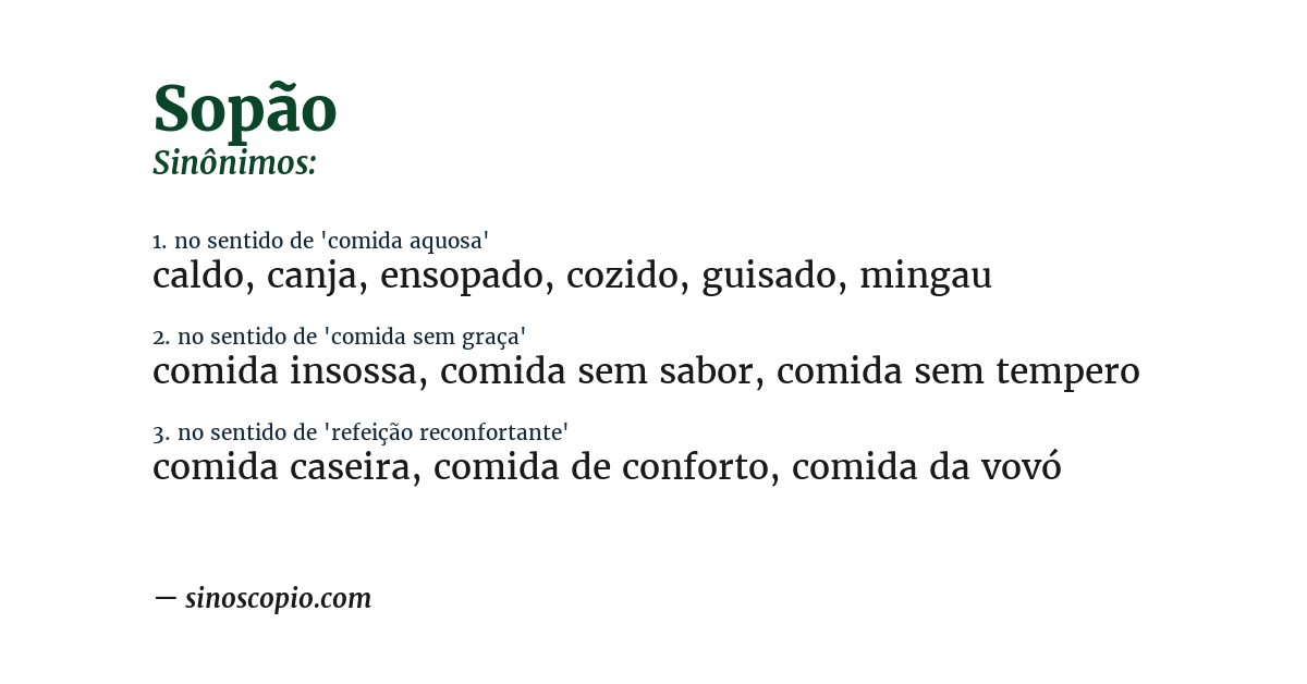 Sinônimo de sopão