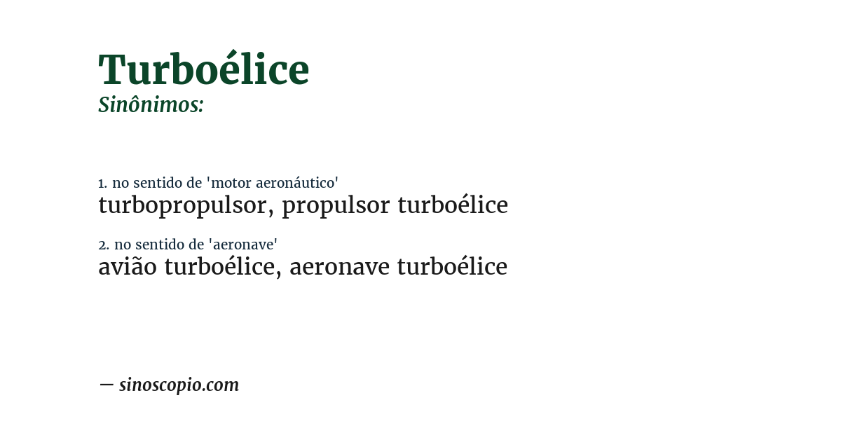 Sinônimo de turboélice