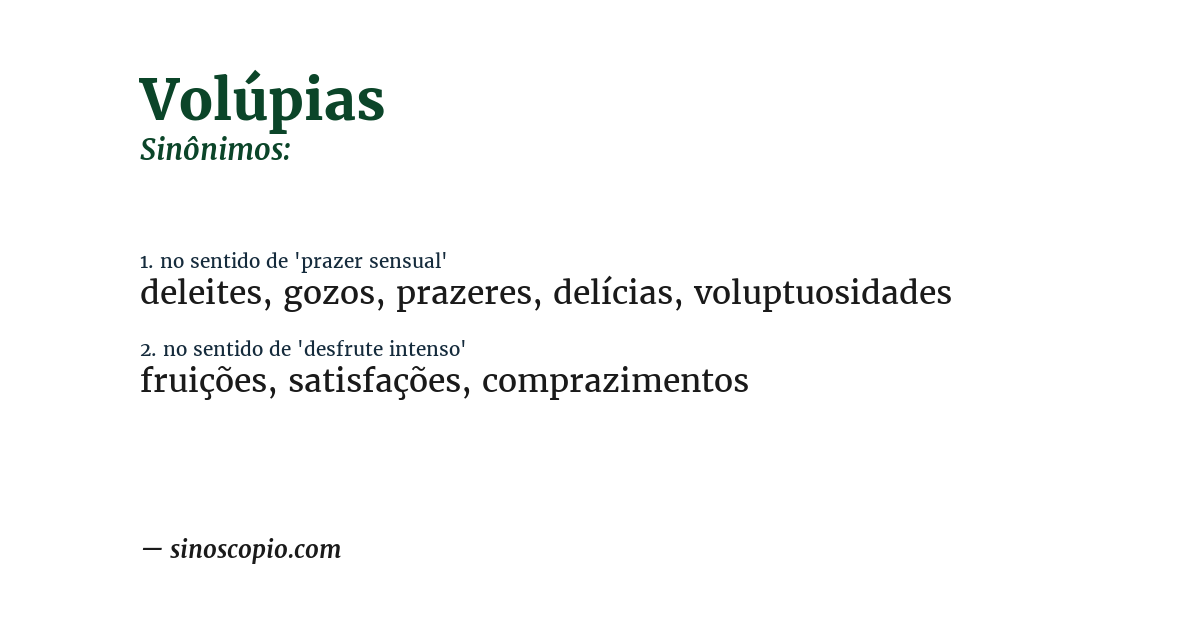 Sinônimo de volúpias