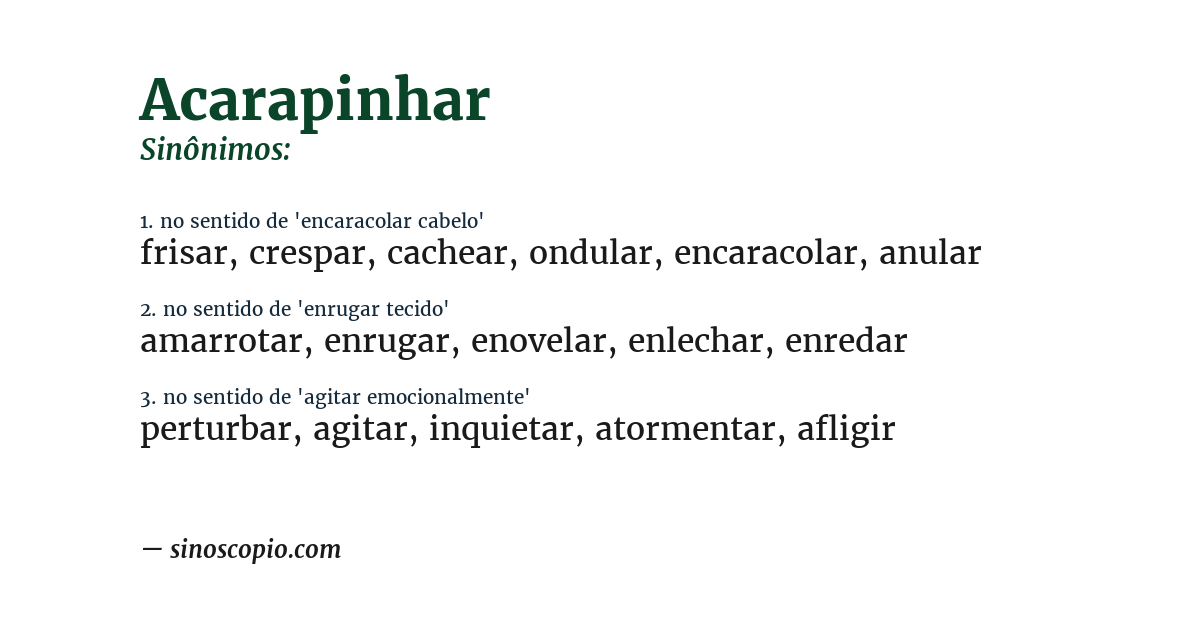 Sinônimo de acarapinhar