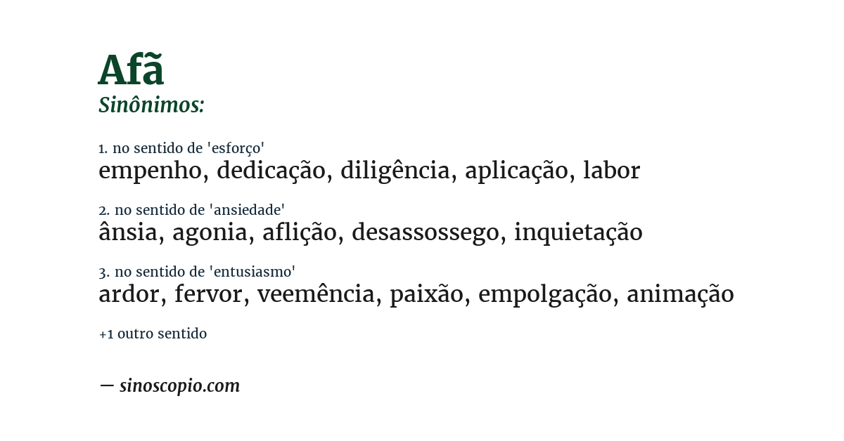 Sinônimo de afã