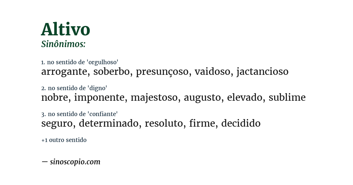 Sinônimo de altivo