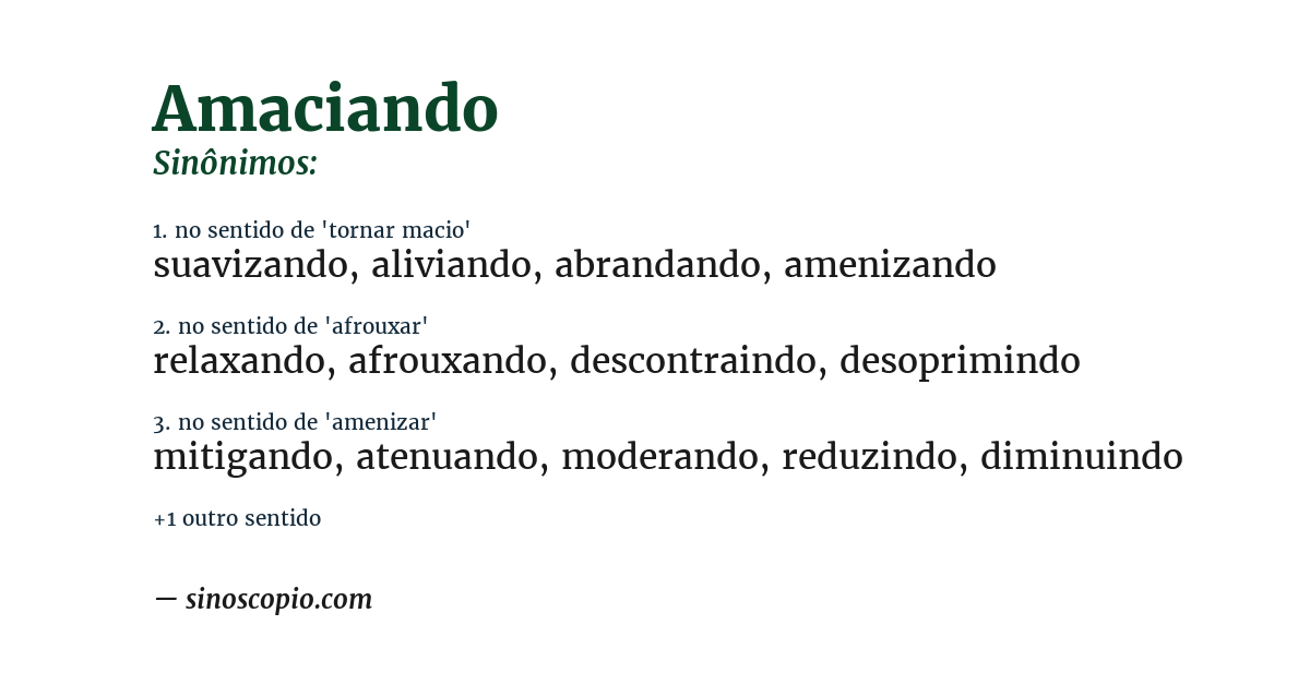 Sinônimo de amaciando