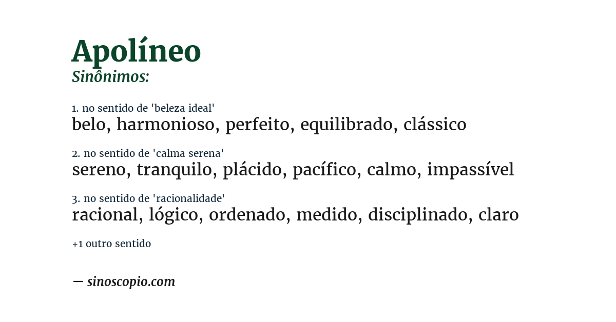 Sinônimo de apolíneo