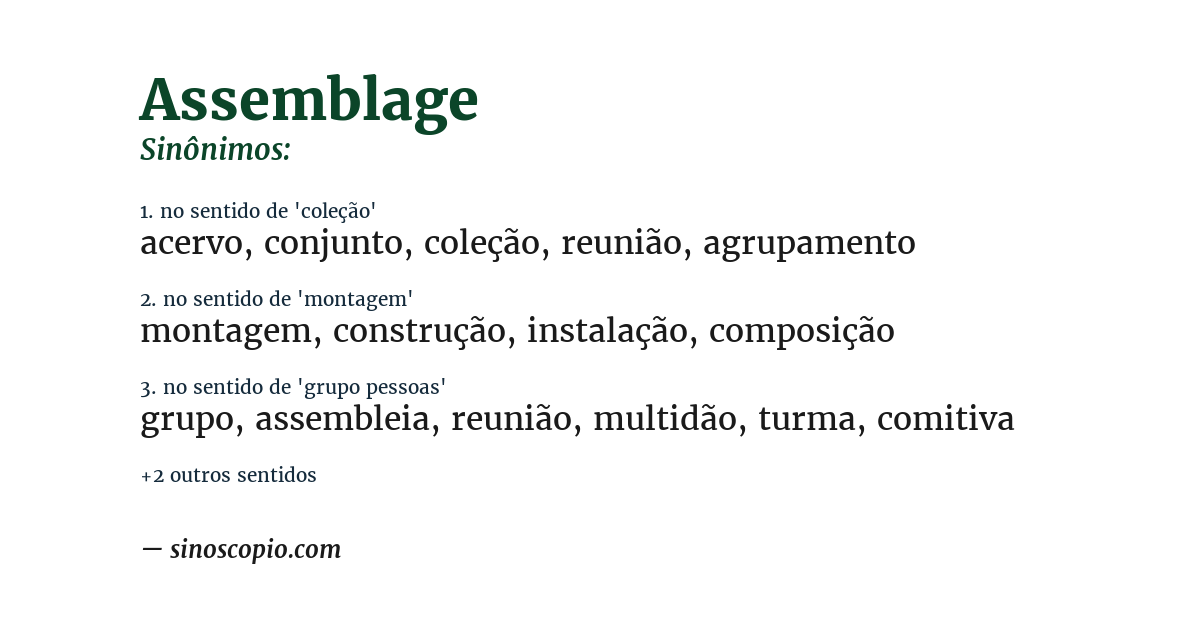 Sinônimo de assemblage