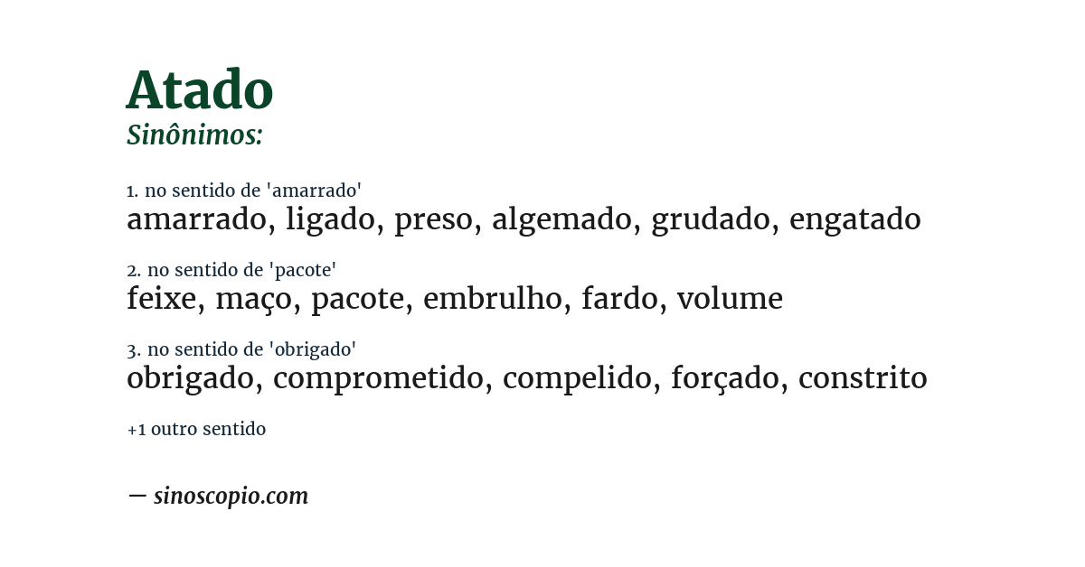 Sinônimo de atado
