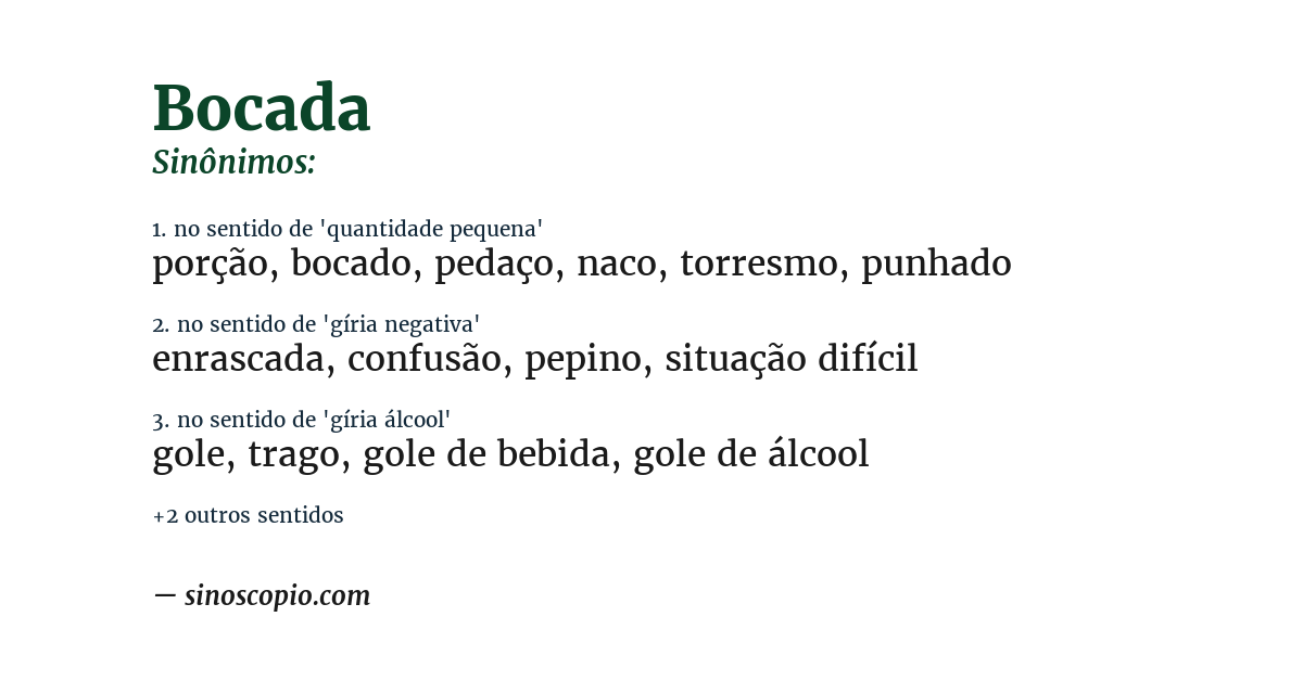 Sinônimo de bocada