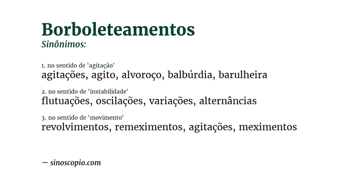 Sinônimo de borboleteamentos
