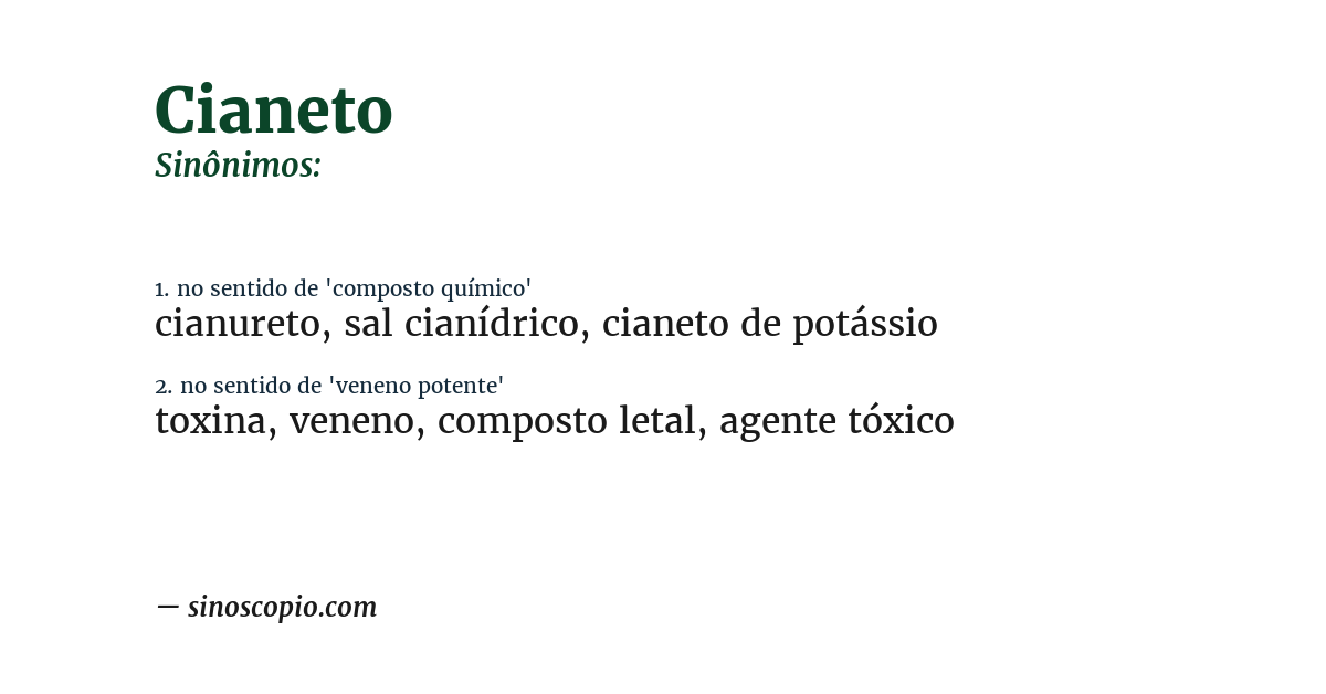 Sinônimo de cianeto
