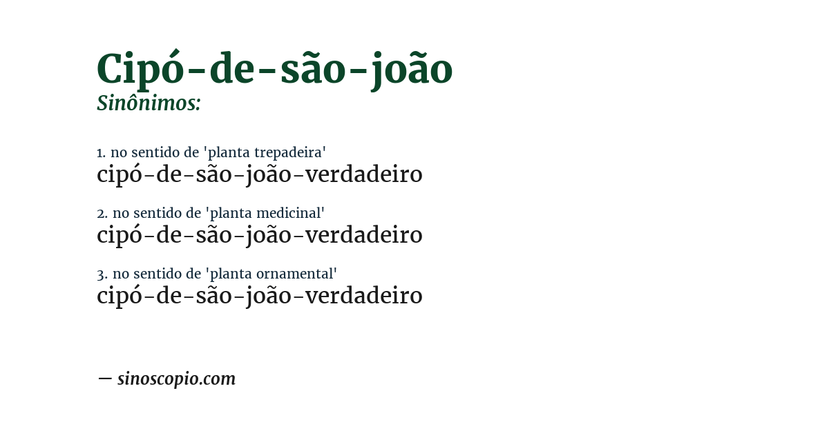Sinônimo de cipó-de-são-joão