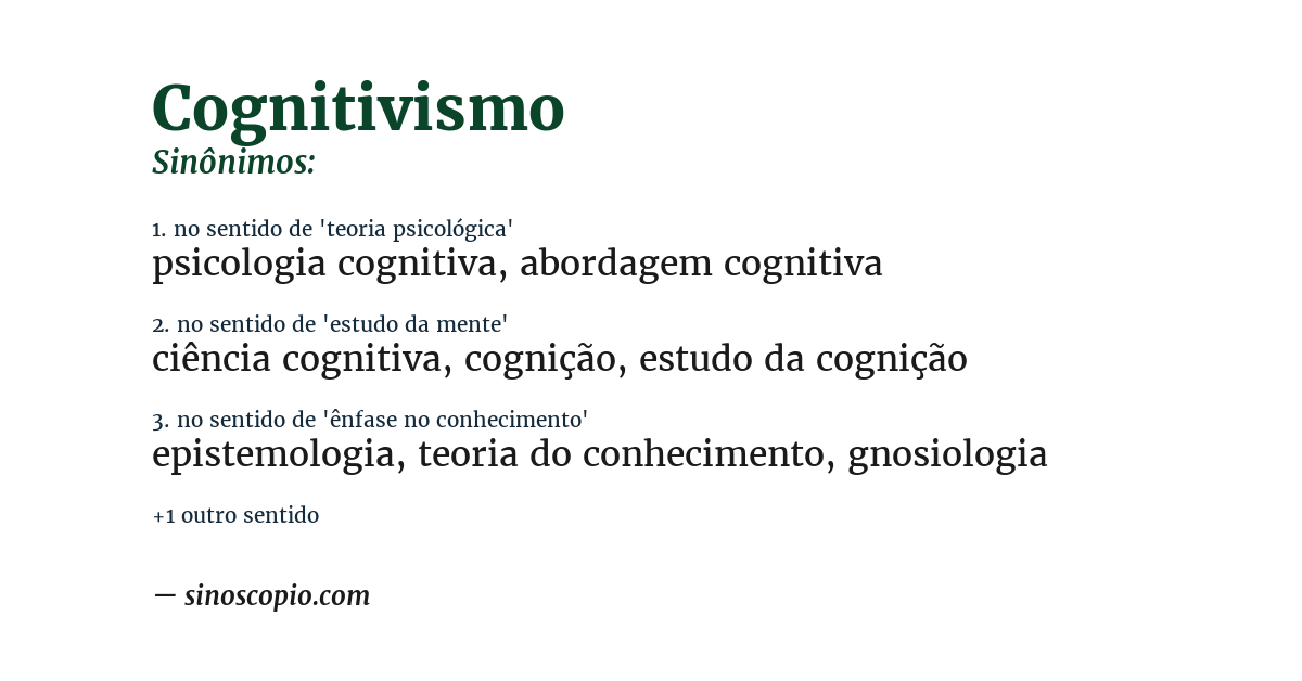 Sinônimo de cognitivismo