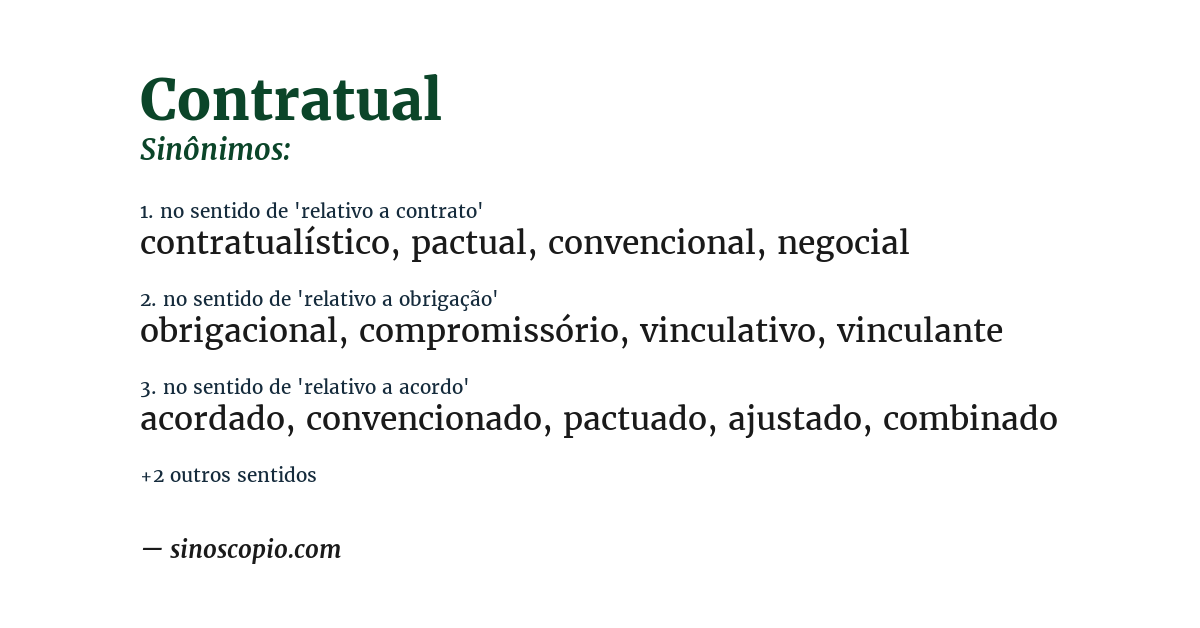 Sinônimo de contratual