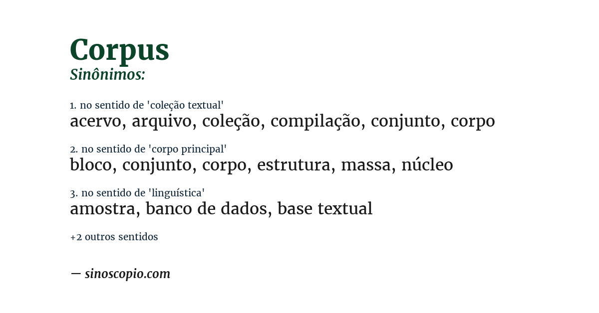 Sinônimo de corpus