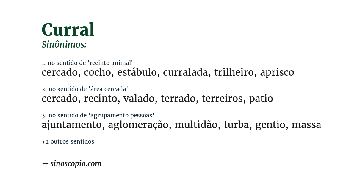 Sinônimo de curral