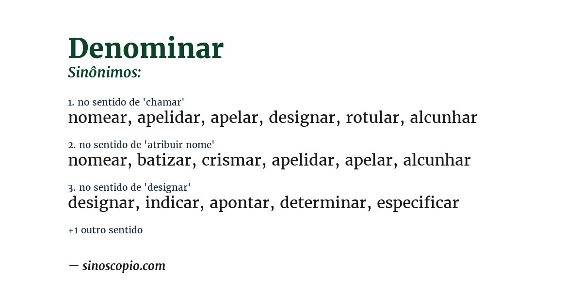 Sinônimo de denominar