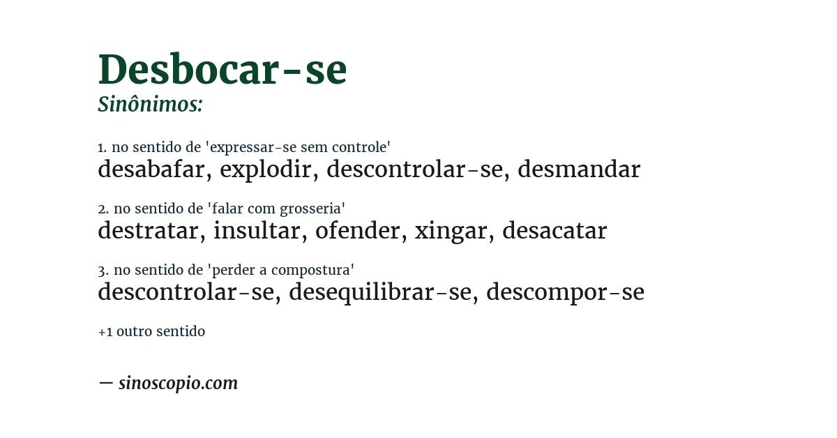 Sinônimo de desbocar-se